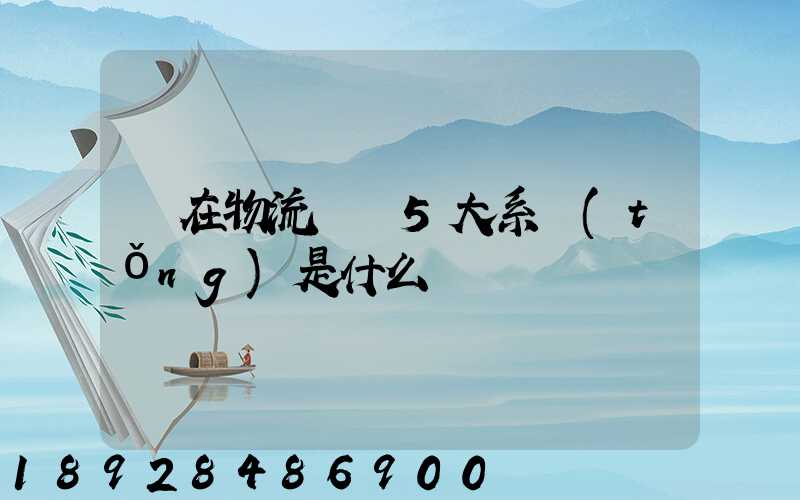 現在物流運輸5大系統(tǒng)是什么