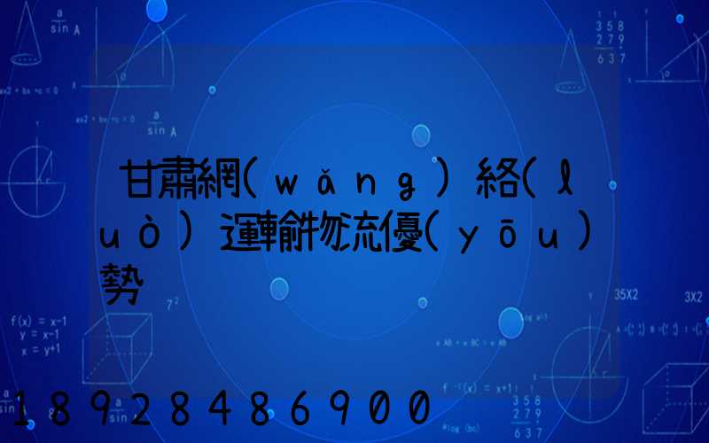甘肅網(wǎng)絡(luò)運輸物流優(yōu)勢