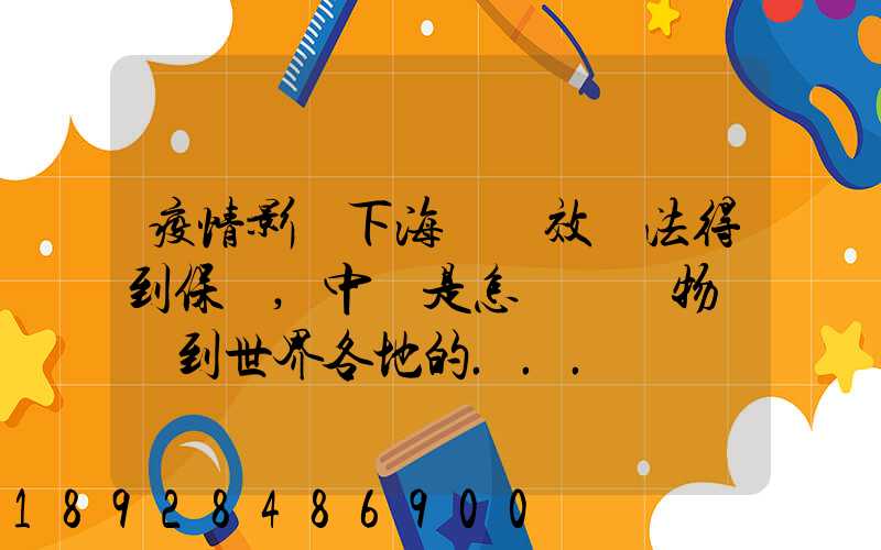 疫情影響下海運時效無法得到保證,中國是怎樣將貨物運輸到世界各地的...