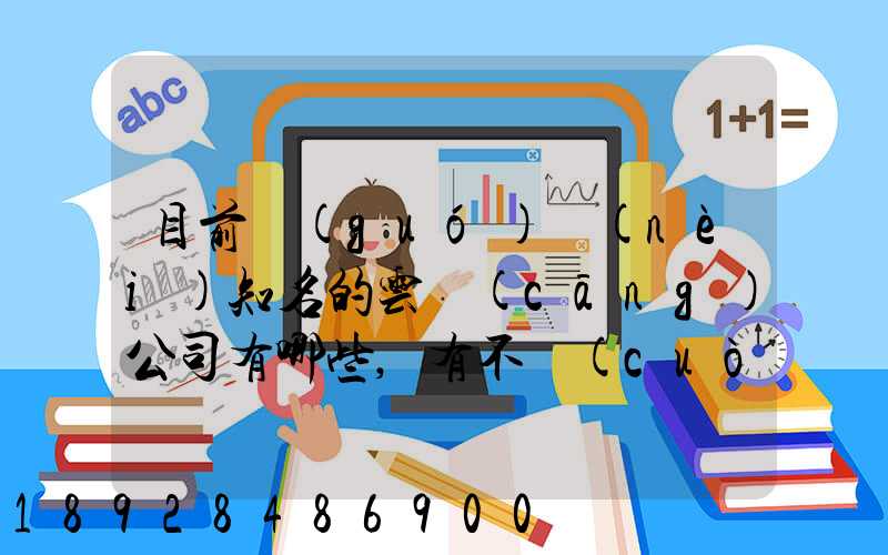 目前國(guó)內(nèi)知名的云倉(cāng)公司有哪些,有不錯(cuò)的的推薦一下