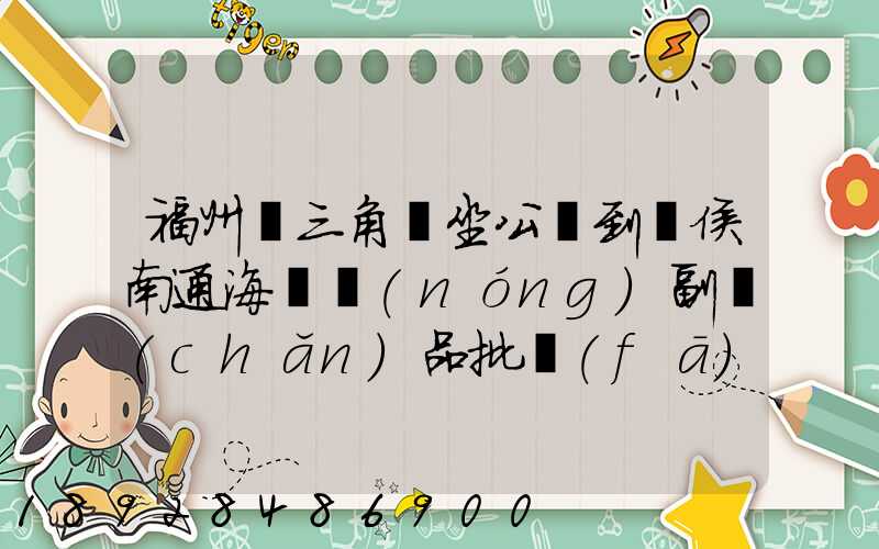 福州從三角埕坐公車到閩侯南通海峽農(nóng)副產(chǎn)品批發(fā)物流中心怎么走_(dá)百度...