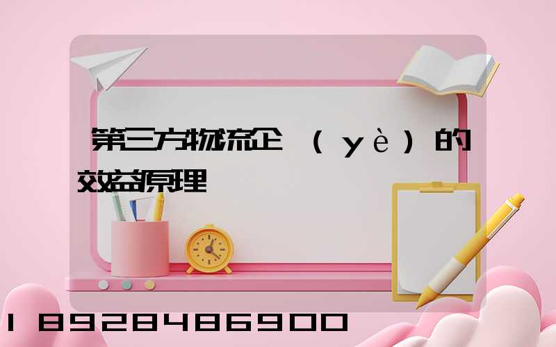 第三方物流企業(yè)的效益原理