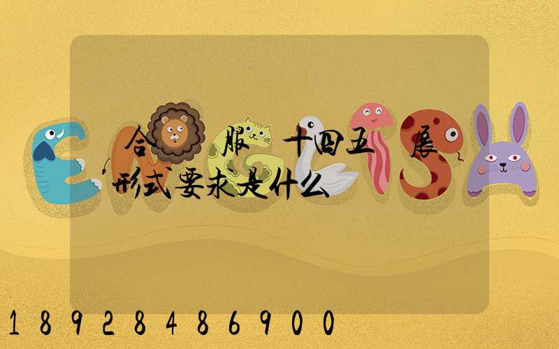 綜合運輸服務十四五發展規劃形式要求是什么