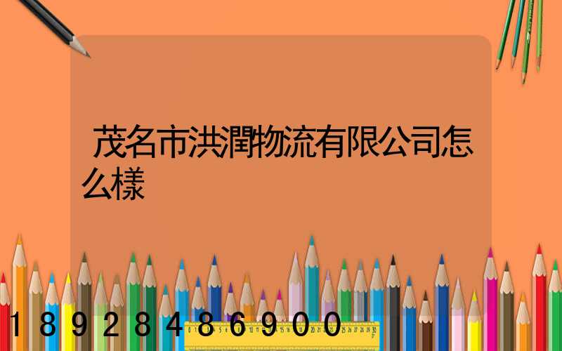 茂名市洪潤物流有限公司怎么樣