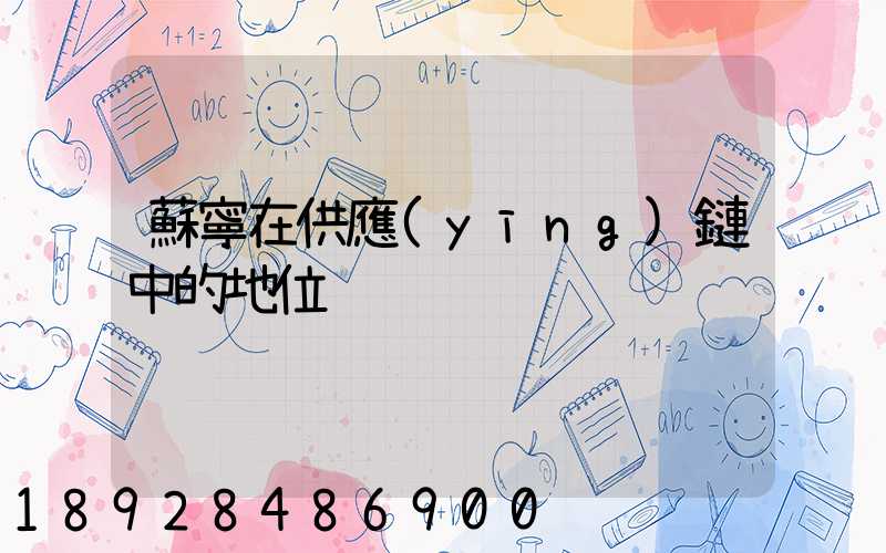 蘇寧在供應(yīng)鏈中的地位