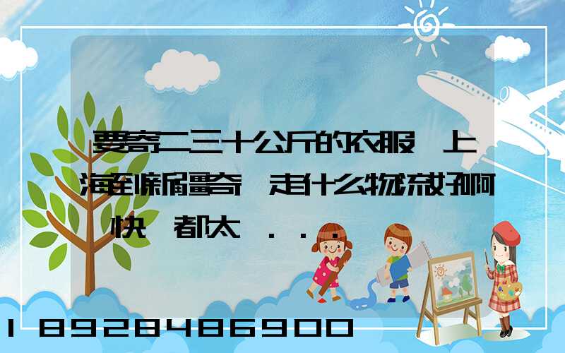 要寄二三十公斤的衣服從上海到新疆奇臺走什么物流好啊,快遞都太貴...