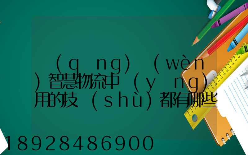 請(qǐng)問(wèn)智慧物流中應(yīng)用的技術(shù)都有哪些具體有什么好處