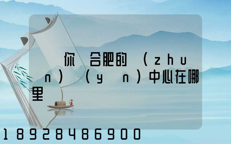 請問你們合肥的轉(zhuǎn)運(yùn)中心在哪里