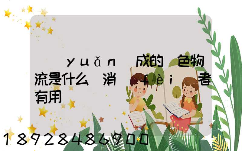 遠(yuǎn)成的綠色物流是什么對消費(fèi)者有用嗎