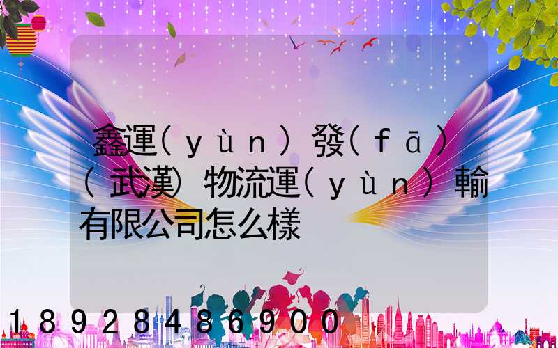 鑫運(yùn)發(fā)(武漢)物流運(yùn)輸有限公司怎么樣