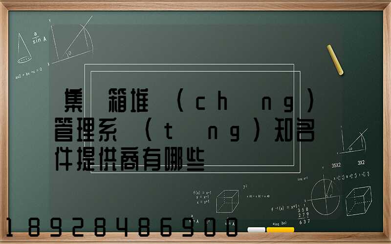 集裝箱堆場(chǎng)管理系統(tǒng)知名軟件提供商有哪些