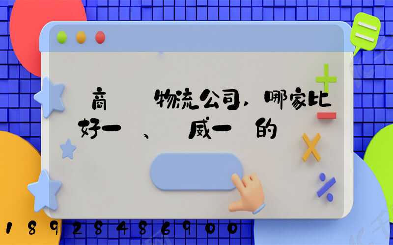 電商倉儲物流公司,哪家比較好一點、權威一點的