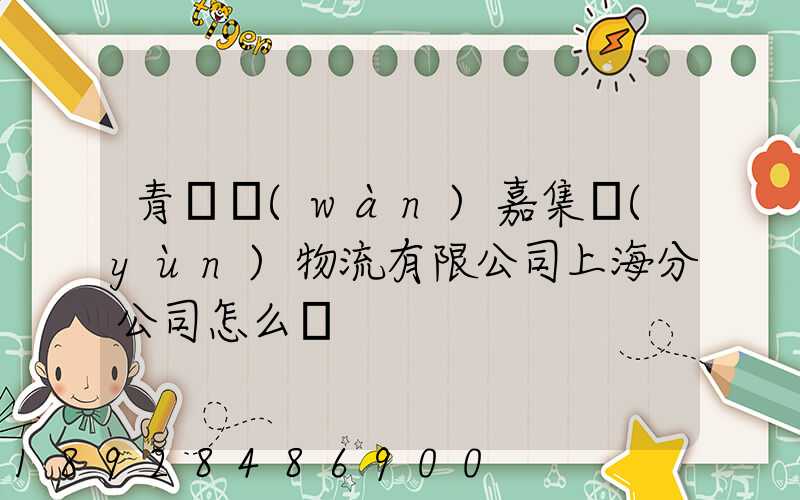 青島萬(wàn)嘉集運(yùn)物流有限公司上海分公司怎么樣