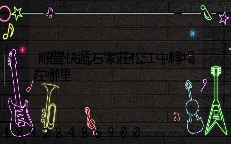 順豐快遞石家莊松江中轉場在哪里